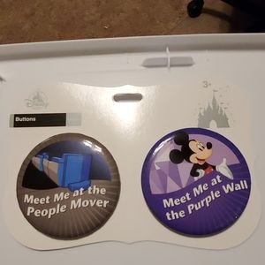Disney parks buttons, People Mover & Purple Wall